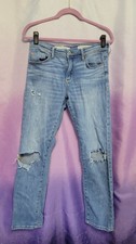 Pilcro Anthropologie Jeans Slim Boyfriend Straight Leg Distressed Size 28
