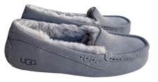 UGG Ansley Moccasin Slippers Slate Shearling Suede Womens 6 EU 37 UK 4