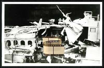 Photo Postcard Speedboat S-Boat Hit in Back and Bridge Navy
