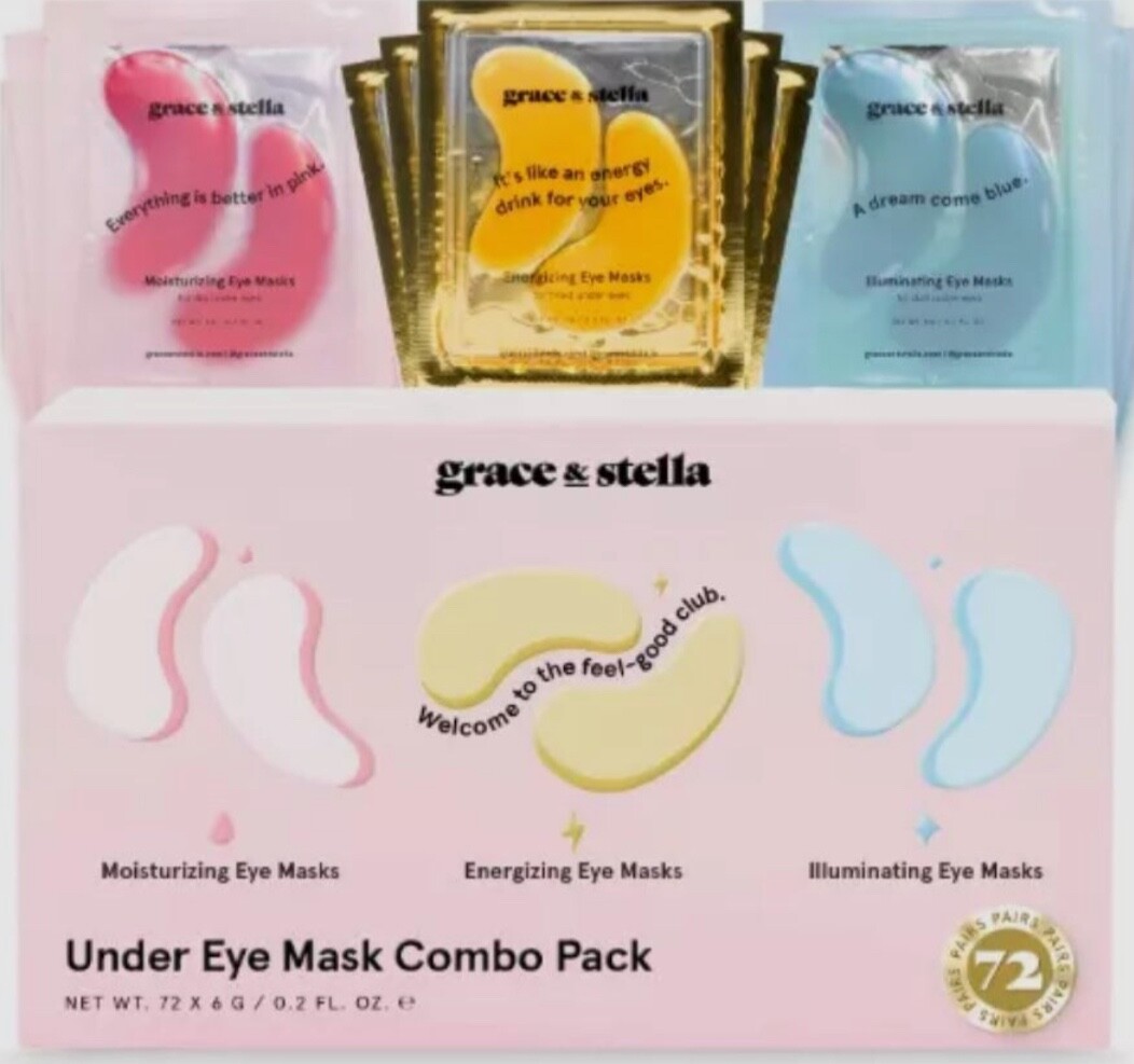 Grace & Stella Under Eye Mask Combo Pack for Dark Circles & Wrinkles - 72 Pairs-image