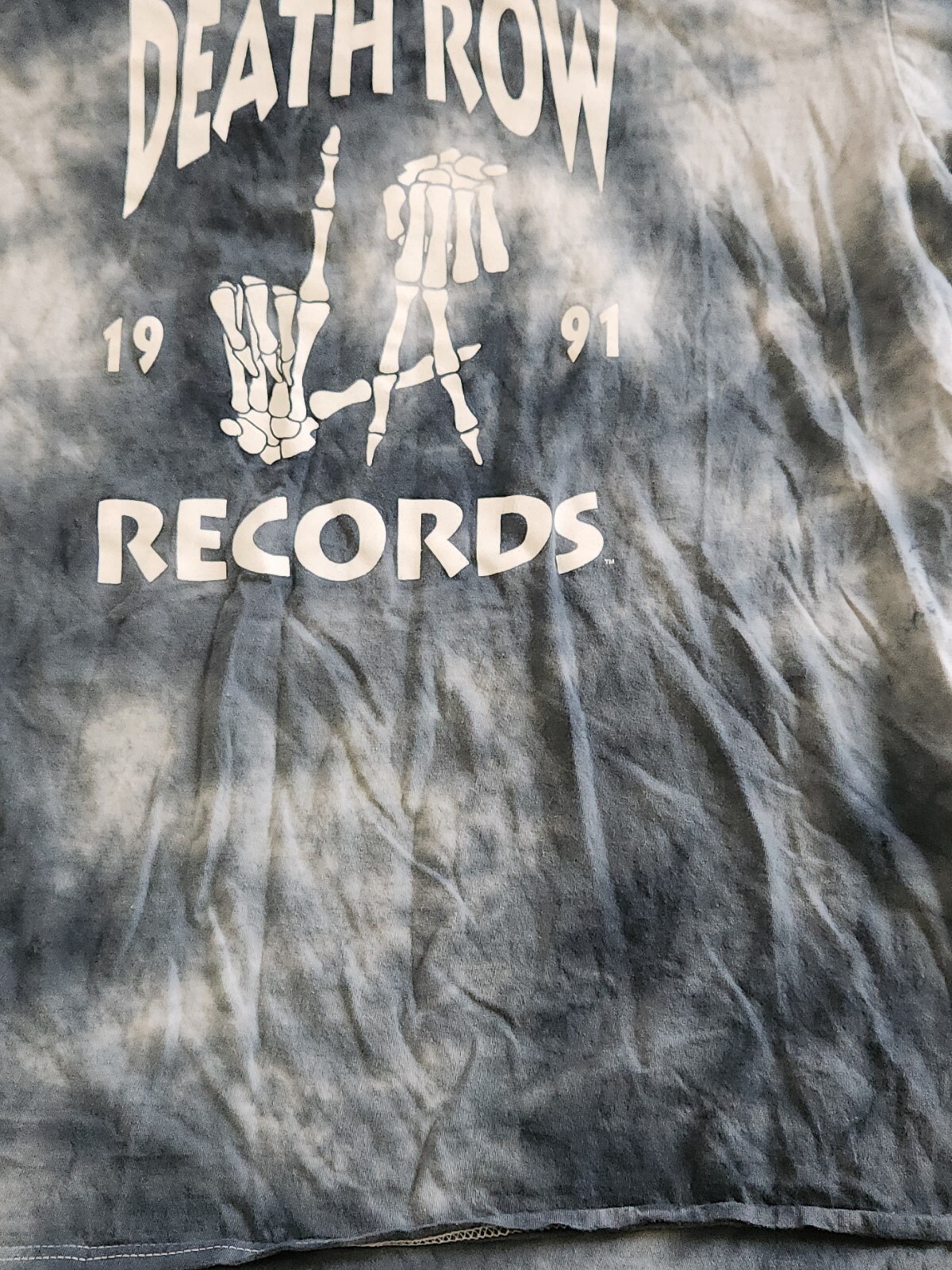 FILA Death Row Records camicia blu tie dye uomo media manica corta musica scheletro