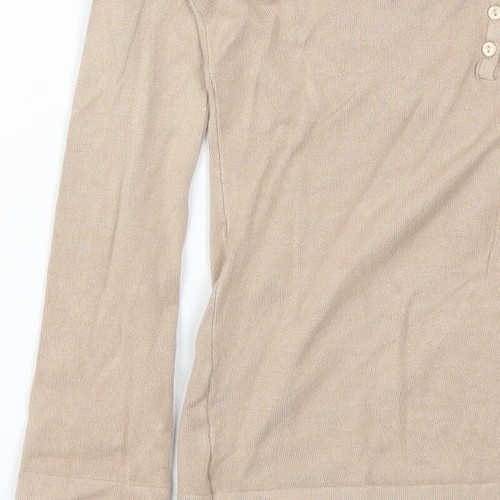 Lotty Couture Womens Beige High Neck Viscose Blend Jumper Size S - Afbeelding 12 van 12