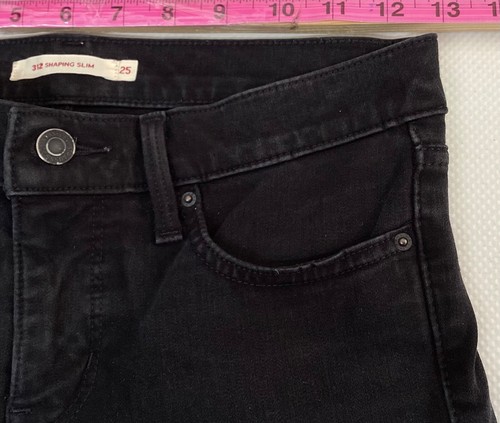 Ladies Levis 312 SHAPING SLIM Black Faded Jeans Size 6 W25 L32 (449i) - Picture 9 of 10