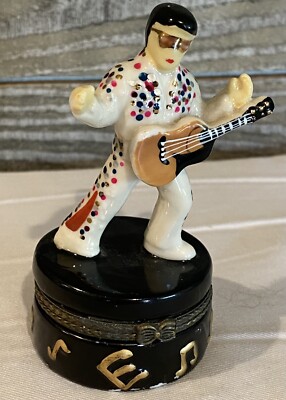 Elvis Presley Ceramic Trinket Pull box mini hinged
