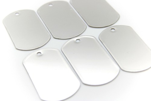 LOT 200 BLANK STAINLESS STEEL DOG TAG SHINY/MATTE WITH 200 30" S/S NECKLACES - Picture 4 of 8