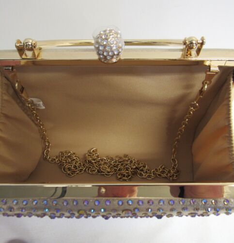 D’margeaux New York Gold Rhinestone Evening Bag With Shoulder Chain - NWOT - Picture 8 of 15