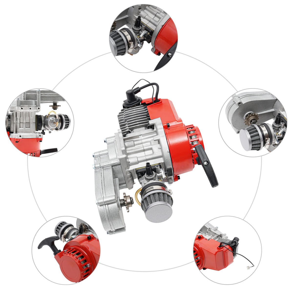49CC,50CC 2 Stroke Engine Motor Pull Start for Pocket Bike Mini