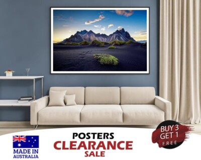 View of Mountains with a Cloudy Sky 70x50cm Poster Prints