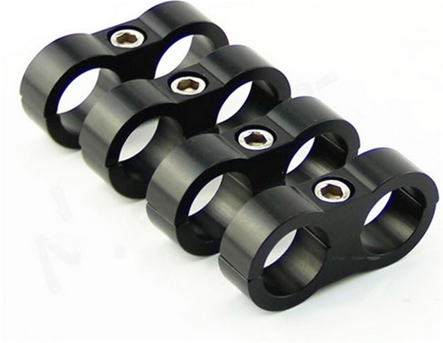 4x Universal AN-10 AN10 19MM CNC Stainless Braided Hose Seperator Clamp Bracket - Picture 2 of 8
