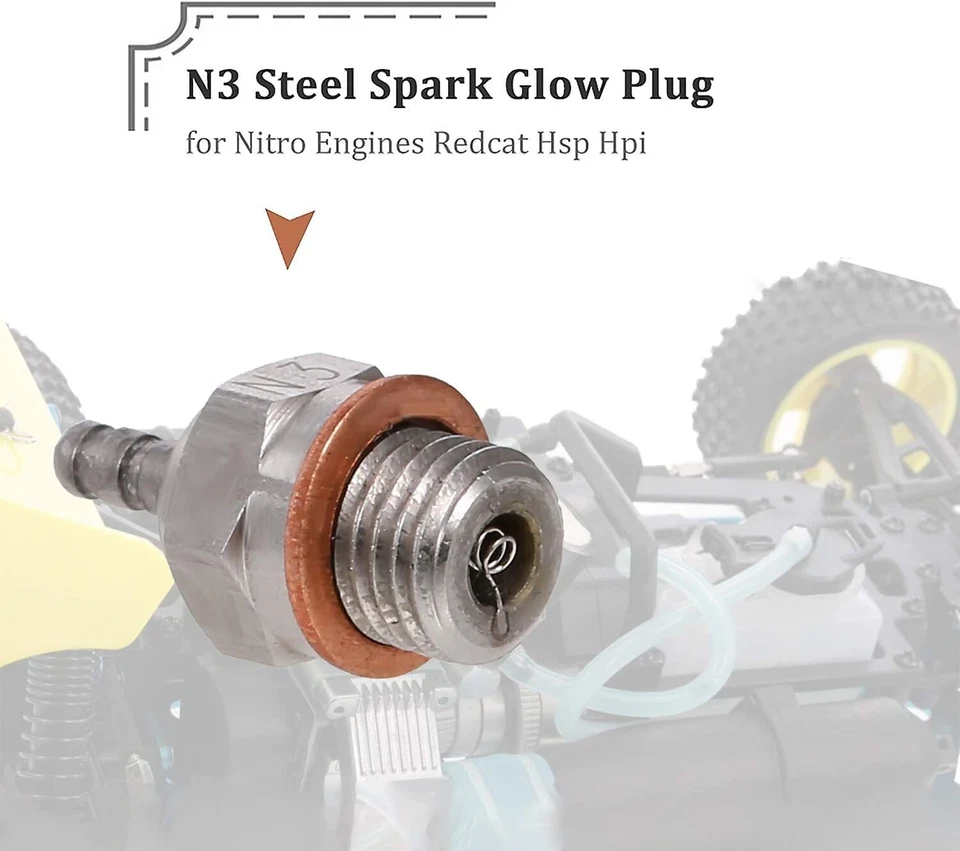 4pcs N3 Hot Glow Plug for Traxxas Kyosho HSP HPI Redcat 1/8 1/10 RC Truck Buggy - Image 4 of 4