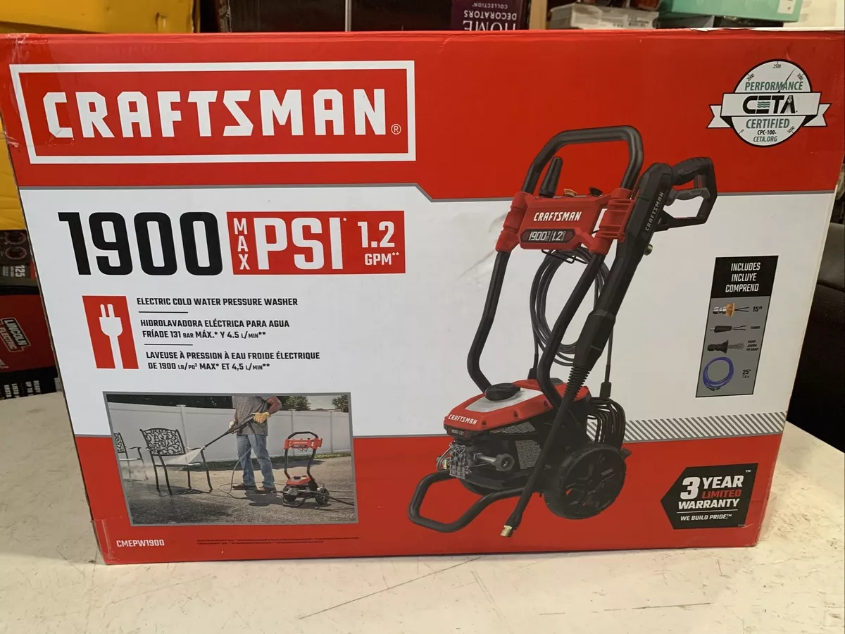 Electric Pressure Washer Cold Water 1900 PSI 1.2 GPM Corded CMEPW1900