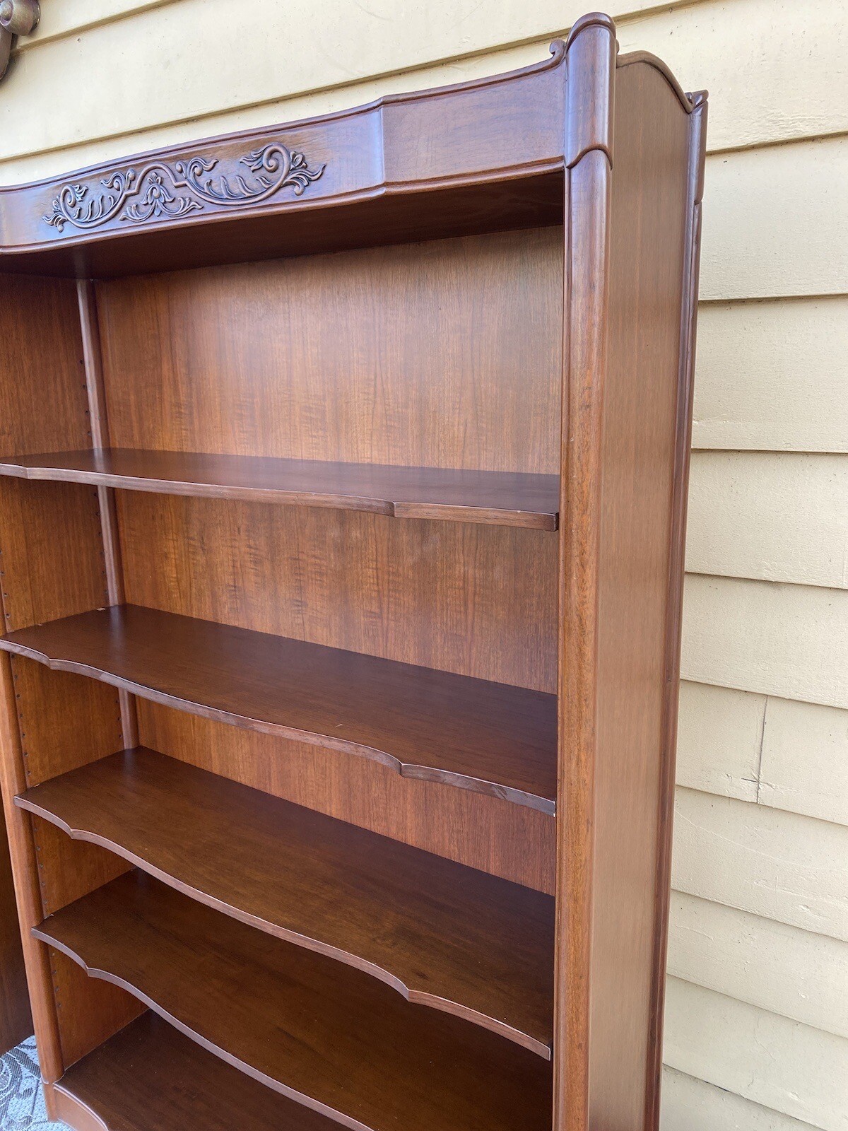 64950 Pair Tall Mahogany Carved Bookcases eBay