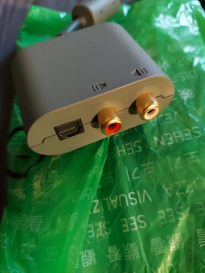 NEW Official Genuine Microsoft XBOX 360 RCA Optical Audio Adapter Cable Gray - Image 4 of 4