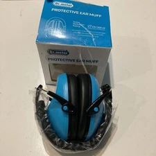 Dr Meter Protective Ear Muffs In Blue EM100B NRR 27dB Adjustable Fold-away