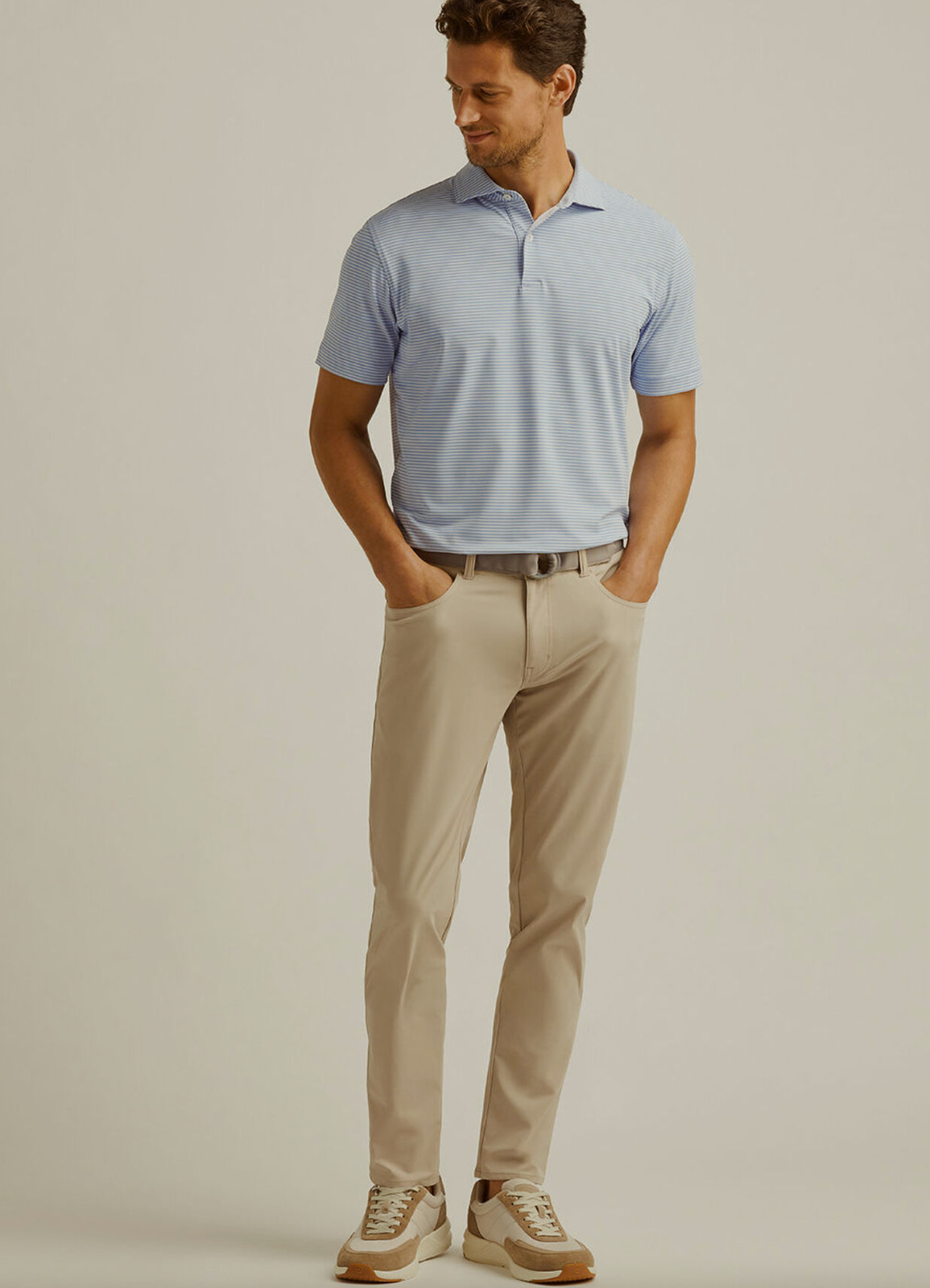 Мужские теплые бежевые брюки Bingham Performance с пятью карманами Peter Millar размер 35x32 NWT 13090₽