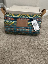 Nwt Pendleton Wool Travel Kit Bag Crossbody Purse Mills Orange Blues! Rare!