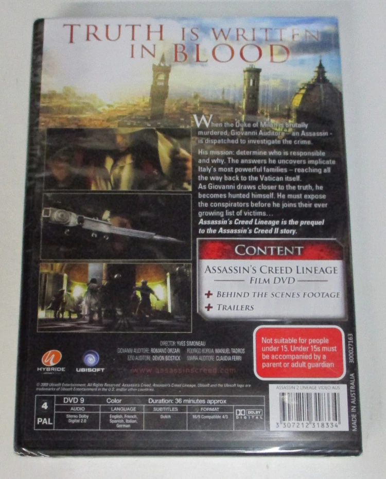 Assassin's Creed Lineage - DVD NEW & SEALED - Image 3 of 3