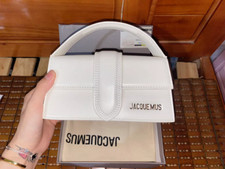 New  Jacquemus large Bambino Hand Bag 20cm glossy White - Live photo