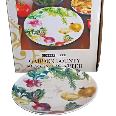 NIB Cobble Creek Garden Bounty #2448 Small 10'' Serving Platter Radish Beet Onion