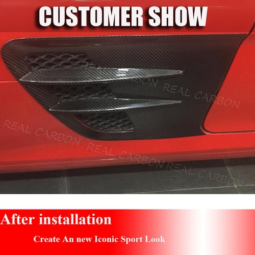 For Mercedes Benz C197 R197 SLS Dry Carbon Side Fender Air Vent Cover Trims - Foto 4 di 14