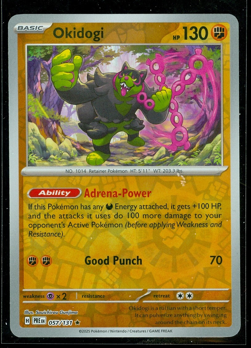 Pokemon OKIDOGI 057/131 Prismatic Evolutions  RARE Rev Holo - MINT