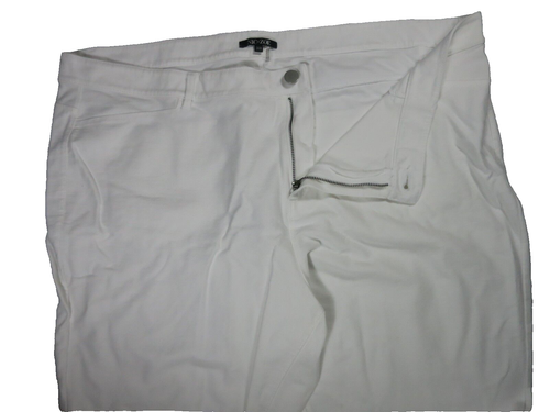 Pantalones de mezclilla blancos de algodón Nic Zoe con cremallera 4 bolsillos elásticos Plus 20W - Imagen 4 de 11