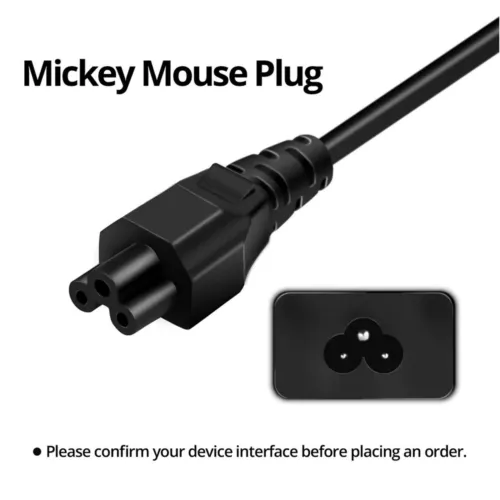 5ft 3-Prong Mickey Mouse AC Power Cord Cable For Laptop PC Printer Adapter Mains - Picture 4 of 5