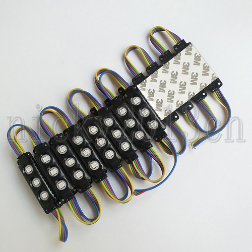 12V 5050 RGB LED Module Light Strip Lamp 3LEDs Injection Black ABS Tape Sign - Picture 3 of 12