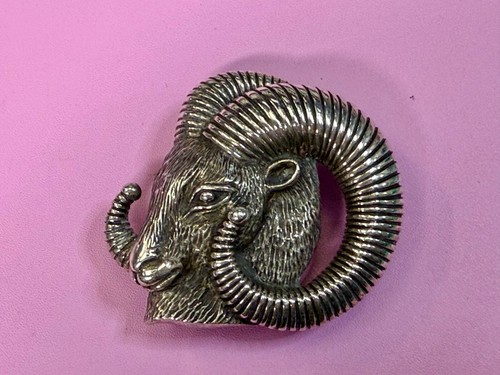Arte de cabeza de carnero de oveja cighorn de montaña - Hebilla de cinturón de plata esterlina numerada Wilson - Imagen 21 de 22