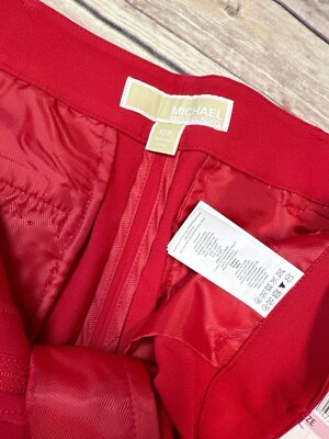 Michael Kors Women's Crepe Ankle Crop pants In Red Size 10P