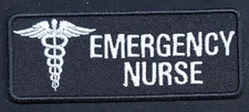 Emergency Nurse Caduceus Embroidered Medical Name Tag Iron on Patch 4"x1.5
