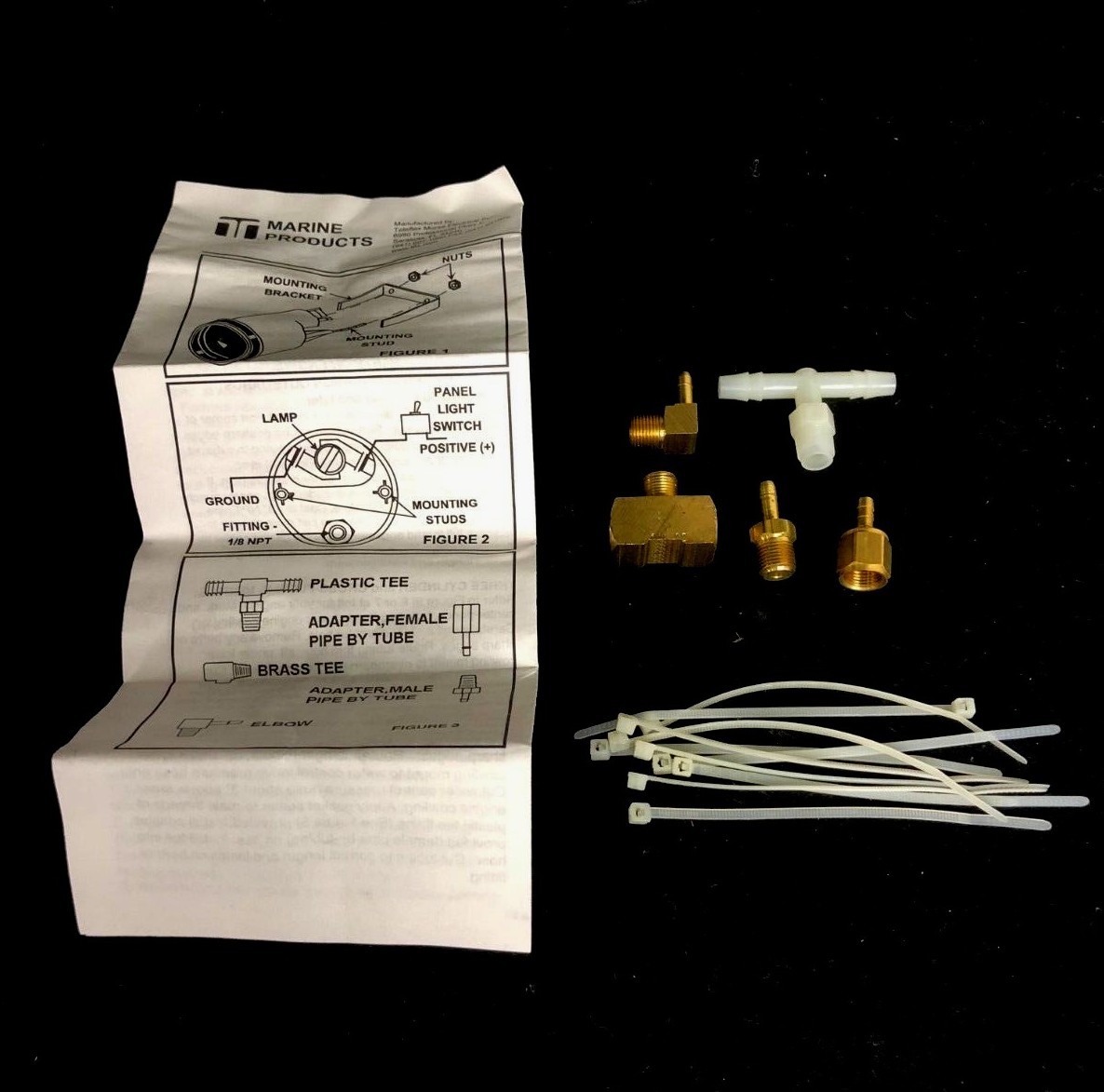 Teleflex Marine Water Pressure Gauge Fittings for 15 & 30 PSI Outboard