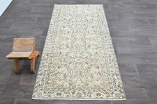 Oushak Turkish Vintage Rug 3x6 Kilim Rug Anatolian Handmade Boho Decor YELLOW