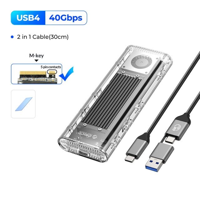 ORICO-Boîtier SSD en aluminium, USB4, NVMe, 40Gbps, PCIe3.0 x 4, M