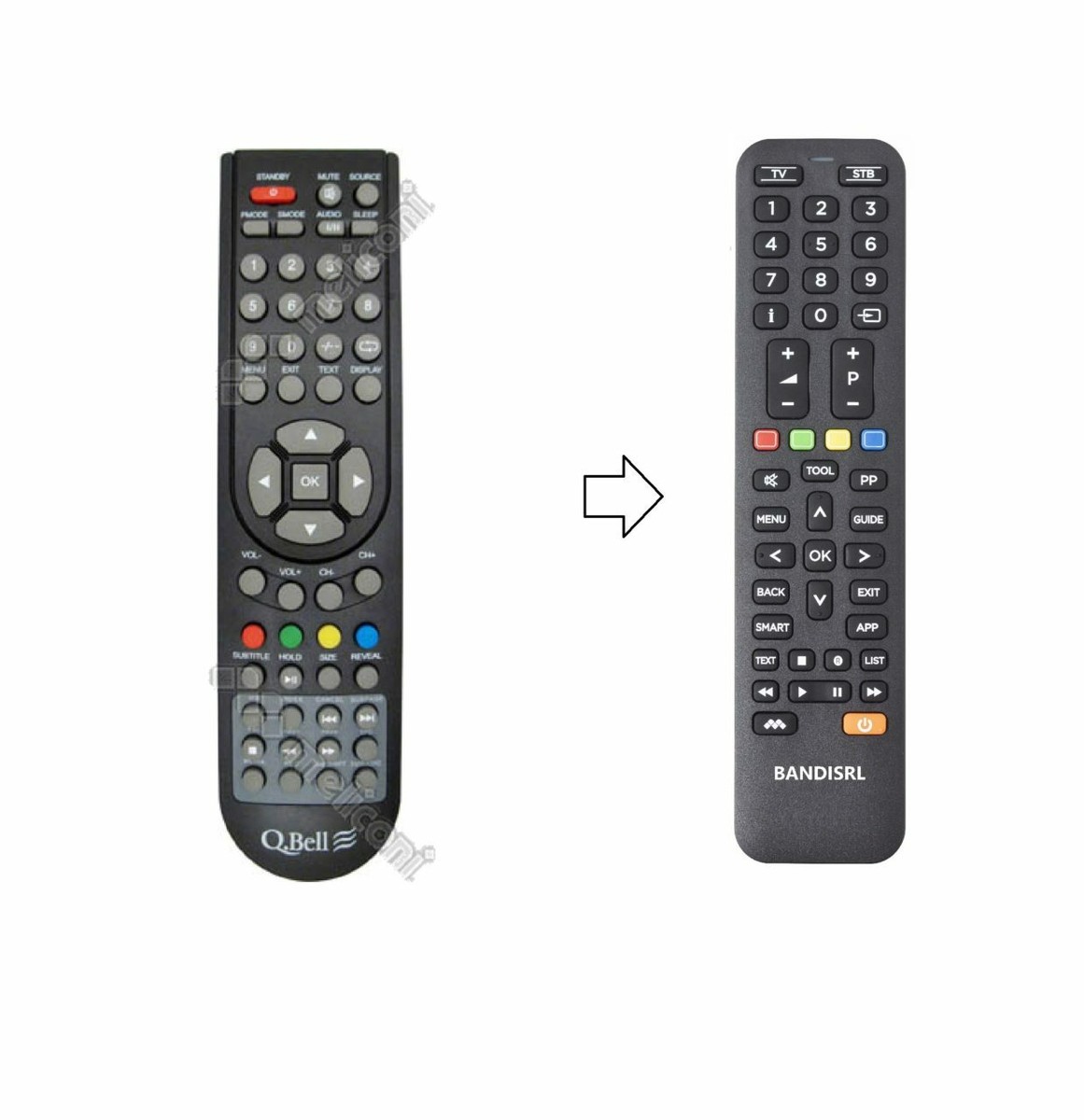 ALLIMITY Sostituisci Telecomando adatto per Q.bell TV AXT.22SDW AXT.24SDW AXT.32SDW QBT.32DD QBT.40DD QBT.42DD