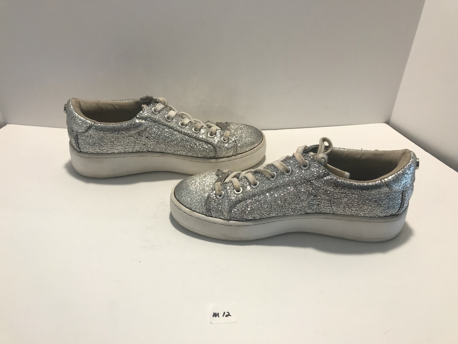 Steve Madden Silver Glitter Sparkle Trainers Sneakers… Gem