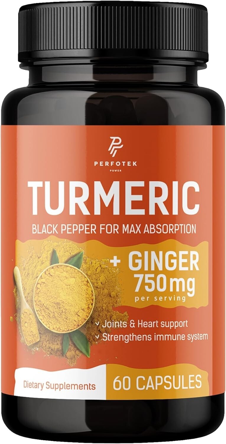 Turmeric Curcumin with Black Pepper and Ginger Organic Turmeric 60