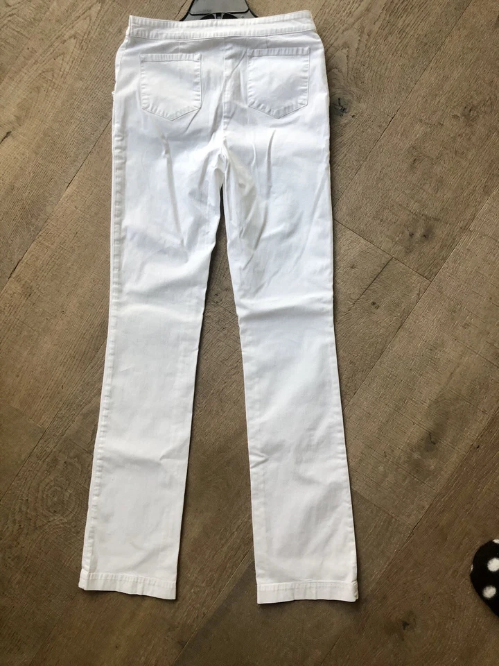 $450 Dolce & Gabbana Women off White Pants With DG Logo Buckle Size 28 - Image 4 of 4