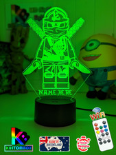 Lloyd Montgomery Ninjago Personalised 3D LED Night Light 7 Colour Change Lamp 