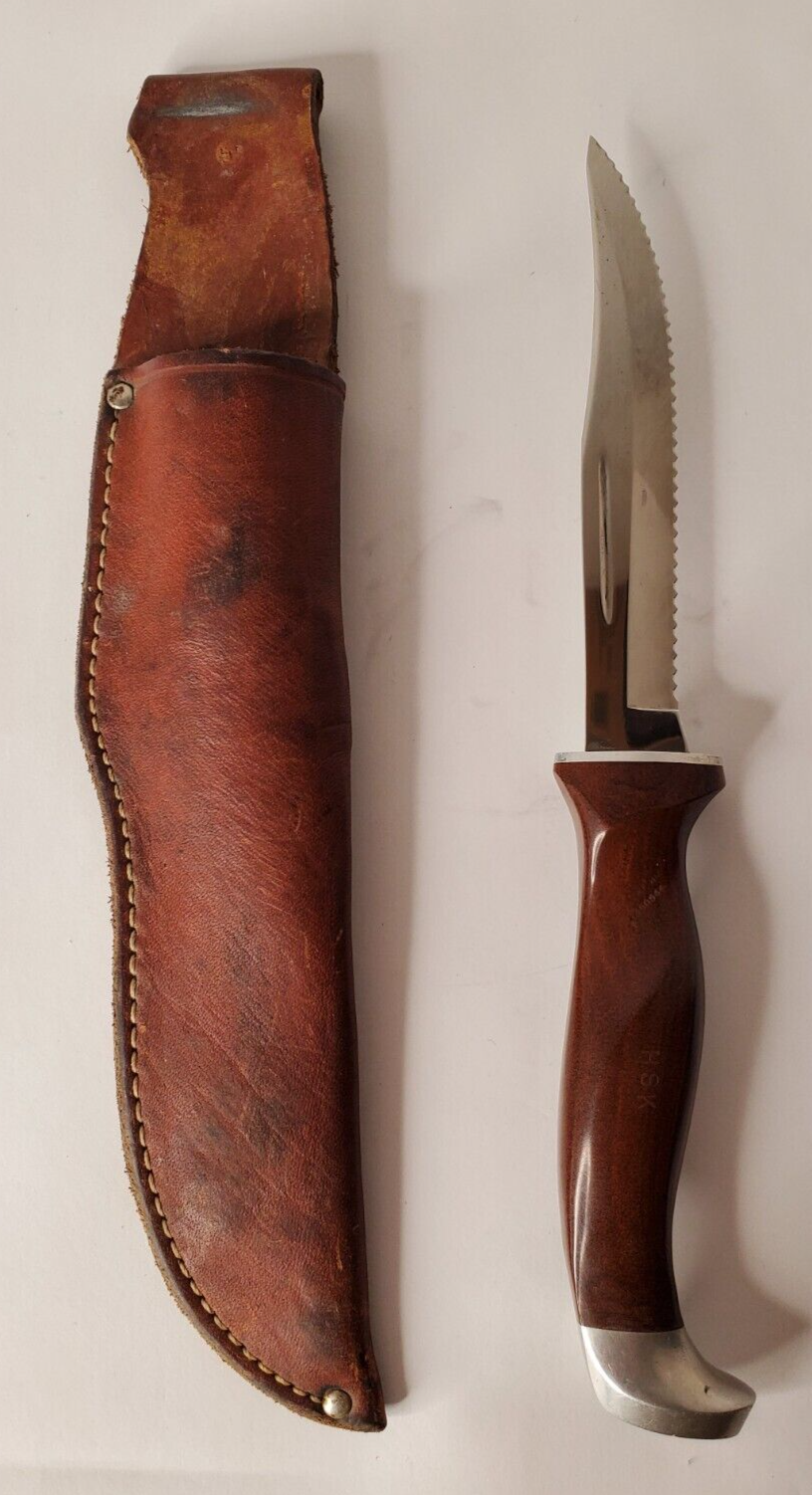 Vintage Cutco 1069 Serrated Fixed Blade Hunting Knife With Brown
