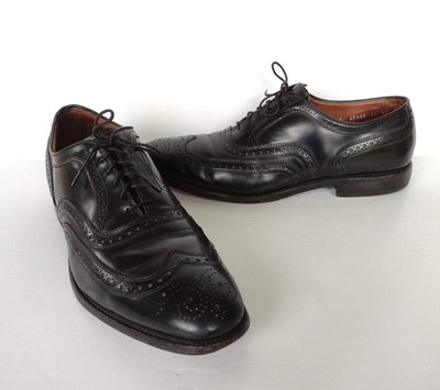 ALLEN EDMONDS Mens McAllister Black Leather Wingtip Shoes  display picture 3