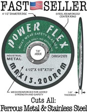 4.5" Grinding Cut Off Wheel Disc 4-1/2 x 1/8" x 7/8" Arbor Angle Grinder