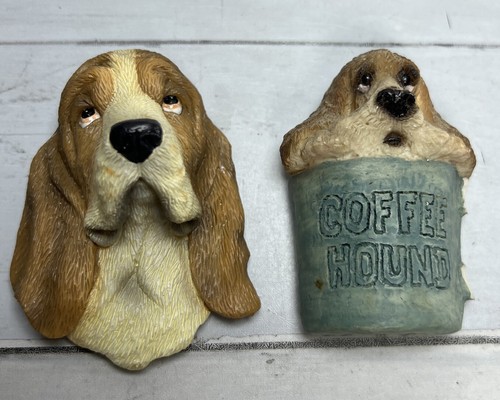 15 Vintage 1980’s 1990’s Dog 3D Head Bust Fridge Magnets Basset Hound - Picture 9 of 20
