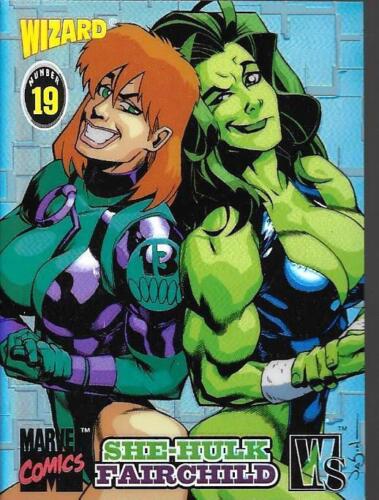 Wizard Promo Trading Card No.19 / 1997 She-Hulk & Fairchild - Bild 1 von 1