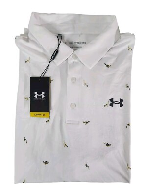 Under Armour Playoff 2.0 All Over Bird Print White Golf Polo Under Armour Playoff 2.0 All Over Bird Print White Golf Polo