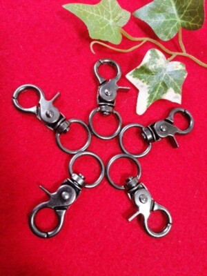 NEU   5 x Karabinerhaken 4,5 cm x 1,8 cm basteln Schmuck Anhänger Verschluss