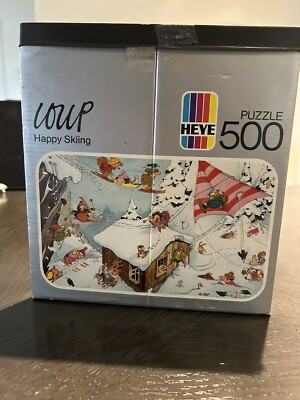 HEYE Puzzle Happy Skiing by Loup Complete Vintage 1978