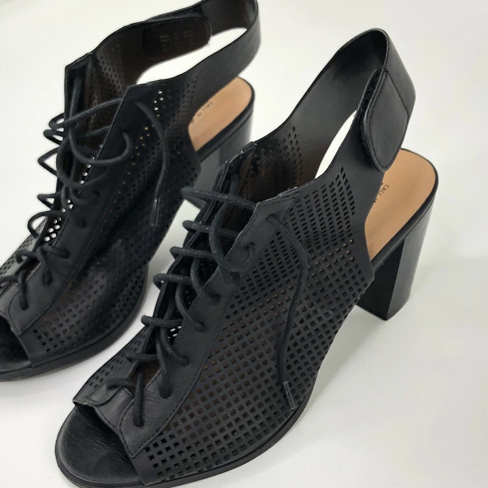 Call It Spring Womens Shoes Peep Toe Block Heel Lace Up Black Size US 10 - Image 2 of 4
