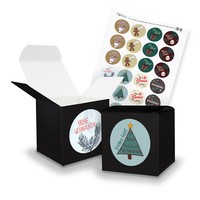 Itenga Set Weihnachten Vintage M50 24X Geschenkbox Schwarz 650X650Mm U Sticker