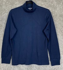 New Lands' End Women's Petite lang Sleeve Mock Turtleneck Pullover Top Blue S